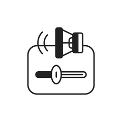 Volume Slider Icon, Sound Audio Level Adjustment Outline