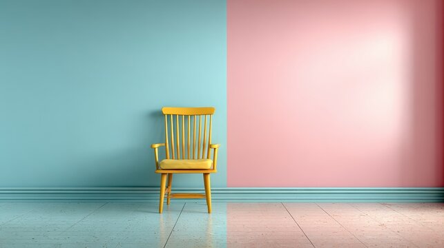 Modern minimalist interior with colorful furniture and vibrant wall decor showcasing stylish home design and contemporary architecture for aesthetic appeal