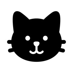 猫の顔　シンプルアイコン