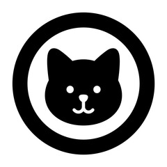 猫の顔が描かれた円形アイコン