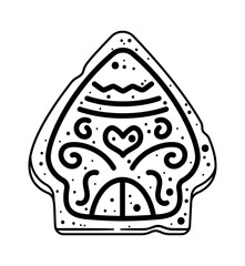 Christmas gingerbread house black-and-white building