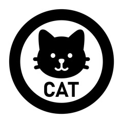 猫の顔が描かれた円形アイコン