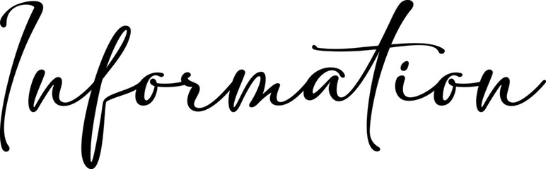Text information in black style Calligraphy on white background