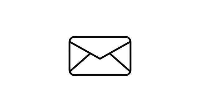 Mail envelope icon animation. Line message, email Sample icon on a background.	
