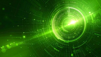 Green Technology - Abstract Futuristic Design with Glowing Light.