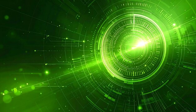 Green Technology - Abstract Futuristic Design with Glowing Light.