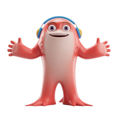 hi res png transparent Cheerful Orange Character creature with Open Arms - Digital Illustration