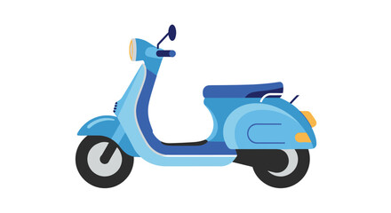 Obraz premium Classic Blue Retro Scooter Illustration Vintage Style Moped.