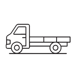 Simple line art illustration of a flatbed truck