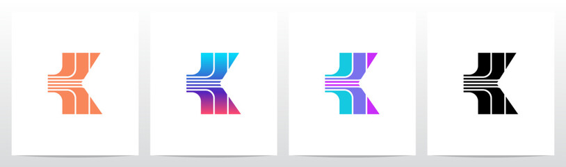 Abstract Lines Focused Divides Part Initial Logo Design K
