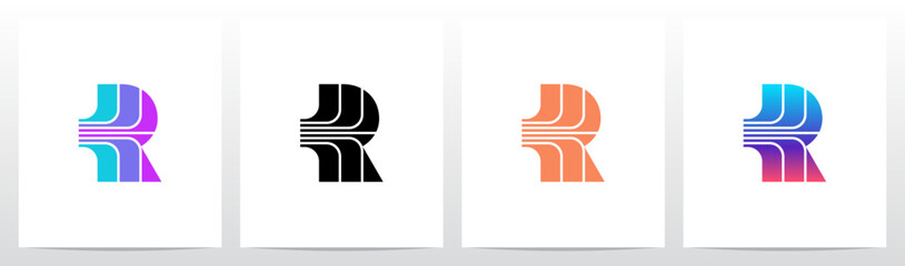 Abstract Lines Focused Divides Part Initial Logo Design R