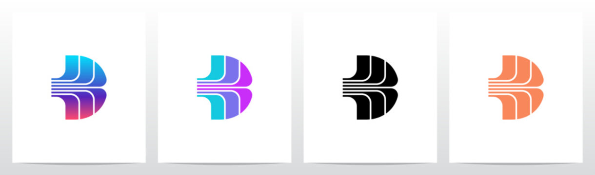 Abstract Lines Focused Divides Part Initial Logo Design D