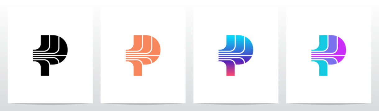 Abstract Lines Focused Divides Part Initial Logo Design P