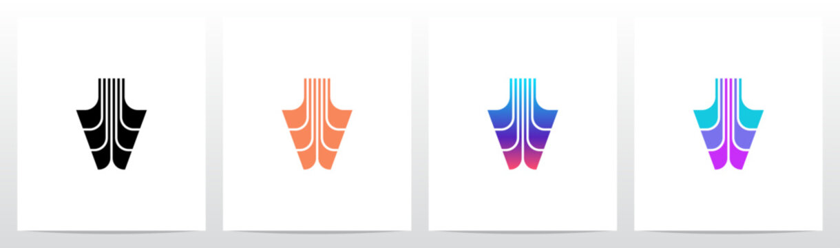 Abstract Lines Focused Divides Part Initial Logo Design V