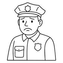 outline icon sad policeman vector on a white background
Vector line icon of joy and sadness emotions on a white background