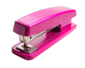 Pink stapler office tool stationery item isolated on transparent background