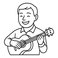 outline icon happy musician with guitar vector on a white background
Vector line icon of joy and sadness emotions on a white background