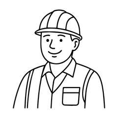 outline icon happy builder in a hard hat vector on a white background
Vector line icon of joy and sadness emotions on a white background
