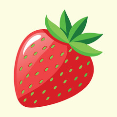 Obraz premium Fresh Red Strawberry Fruit Vector Illustration
