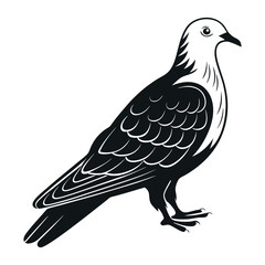 Dove silhouette vector.Bird Symbol of Peace and Freedom