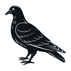 Dove silhouette vector.Bird Symbol of Peace and Freedom