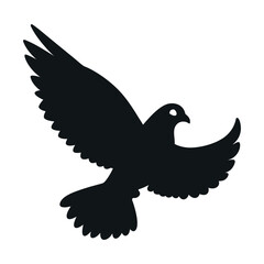 Dove silhouette vector.Bird Symbol of Peace and Freedom