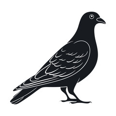 Dove silhouette vector.Bird Symbol of Peace and Freedom