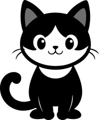 adorable cartoon cat vector illustration with a playful design aesthetic