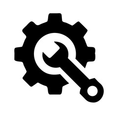 Vector art of gear and wrench