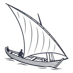 Traditional dhow boat sailing