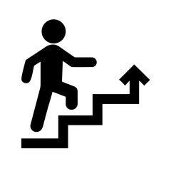 Vector art of person walking up stairs