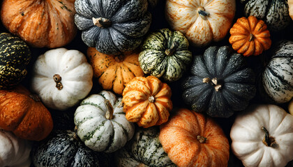 Overhead Shot of Pumpkins