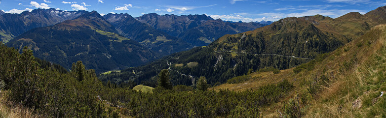 View from the Isskogel over Gerlos, Austria, Europe 
