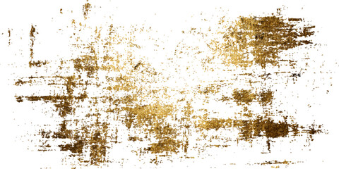 Fototapeta na wymiar Gold grunge on transparent background. Gold grunge texture with distressed effect - abstract patina background. Gold wall texture for design and creative projects - vector illustration 