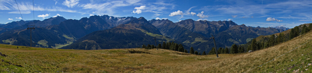 Fototapeta premium View from the Isskogel over Gerlos, Austria, Europe 