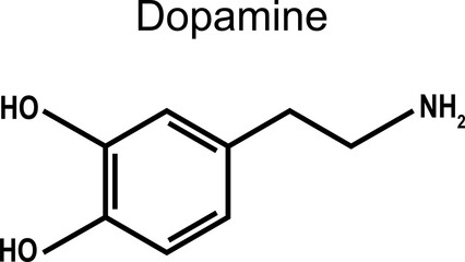 Dopamine. Chemical formula.