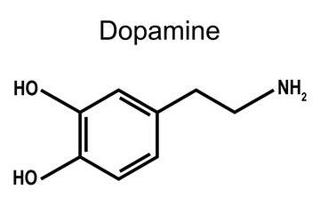 Dopamine. Chemical formula.
