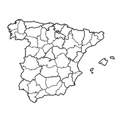 Spain map, vector sketch illustration