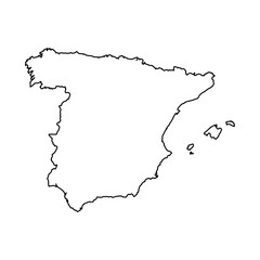 Spain map, vector sketch illustration