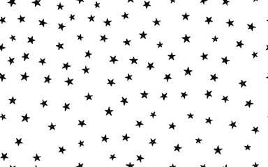 Seamless Hand Drawn Star Pattern Vector Background Cute Doodle Stars Abstract Celestial Design