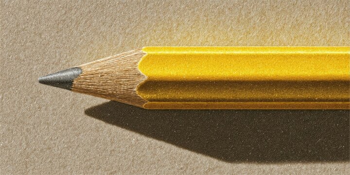 Yellow Pencil Resting on Kraft Envelope in Natural Sunlight