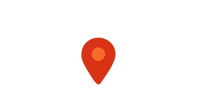 Localization mark A simple red location pin icon centered on a white background, representing map markers, navigation, or destination points.
