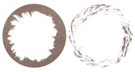 Circular Brown Cloth Border with Realistic Torn Edge and Fabric Texture