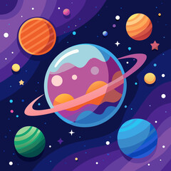 Naklejka premium vector illustration of the planets