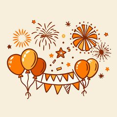 Naklejka premium vector illustration of a floral fastival background