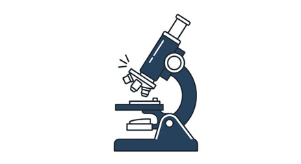 Detailed Line Art of a Microscope for Scientific Research