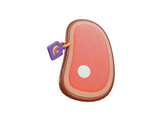 halal meat icon 3d illustration render