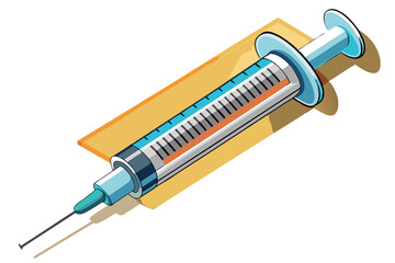 Fototapeta premium Cartoon Medical Syringe Illustration – Injection Needle Vector Art