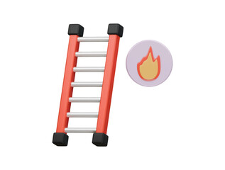 fire ladder icon 3d illustration render