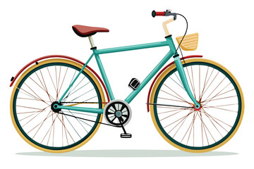 Fototapeta premium Colorful Vintage Bicycle Illustration – Classic Bike Vector Art Design